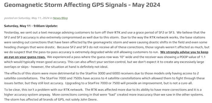 Geomagnetic Storm Affecting GPS Signals article